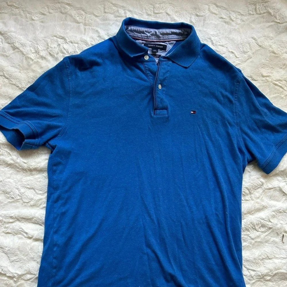 Tommy Hilfiger Men’s Polo - Size Large - Blue - Preowned